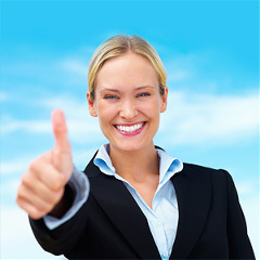 girl with thumbs up